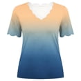 thumbnail image 7 of Ichuanyi Womens Summer Tops Trendy Gradient Color Print Short Sleeve Tshirts Shirts V Neck T Shirts Fashion, 7 of 7