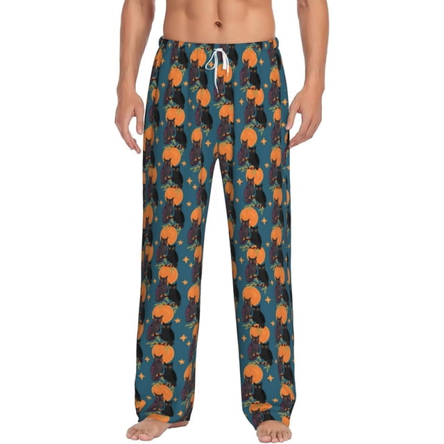 Xecao Owls In Cartoon Style for Men's Pajama Pants Long Lounge Pants with Drawstring Waistband and Pockets Comfortable Sleepwear for Home Relaxation-Small