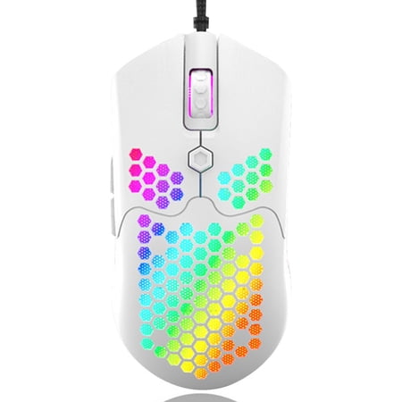 LED Lightweight 65g Wired Gaming Mouse Adjustable DPI Optical Sensor ...