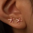 thumbnail image 4 of Faty-T Gold Earrings for Women Trendy 14K Gold Plated Small Starfish Stud Earrings Dainty Lightweight Minimalist Simple Hypoallergenic Earrings Jewelry Gifts for Her, 4 of 7