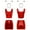 Red, variant on Sxiwei Womens Alien Role Play Costume Shiny Metallic Dress Up Vest Crop Tops and Mini Skirt with Blue One Size