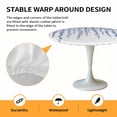 thumbnail image 2 of Elastic Fitted Round Tablecloth, Navy Blue Polka Dots Waterproof Stretch Table Cover for 45"-54" Tables, Vintage Abstract Art Watercolor Washable Outdoor Tablecloths for Patio, Picnic, Camping, 2 of 9
