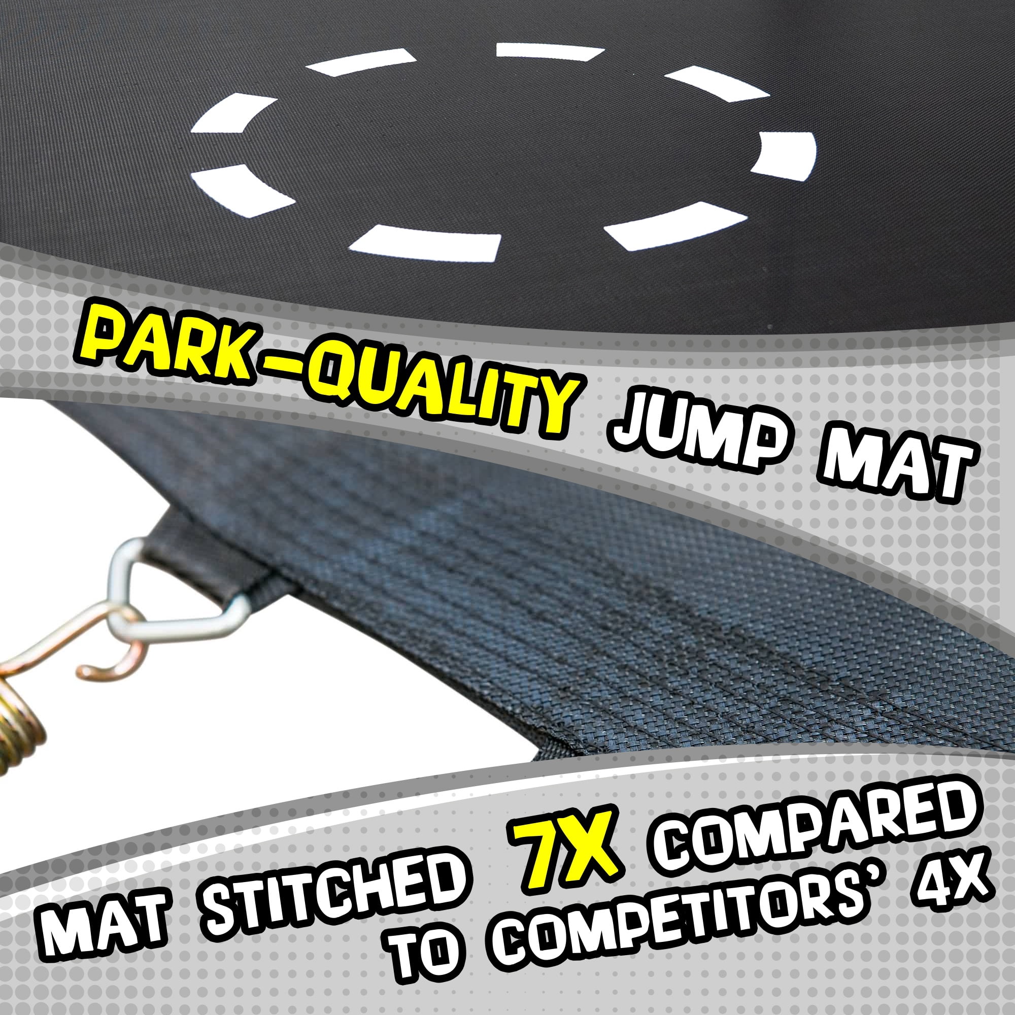 Sportspower TruJump 15' Trampoline with Safety Enclosure & Jump Mat with Lifetime Warranty, BLUE & YELLOW