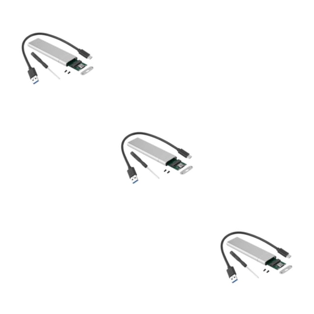 Inteprter Caja de 22x3 0/42/60/80 USB a M.2 NGFF SSD, carcasa de disco duro móvil de aleación de aluminio para ordenador, Cable plateado para Type1 NO1