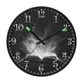 thumbnail image 2 of Voice Activated Clock with Glow Light 12 Inch Large Silent Wall Clock Battery Operated for Home Decor Open Book, 2 of 8