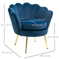 thumbnail image 3 of HOMCOM Modern Accent Chair Velvet Fabric Leisure Club Chair with Gold Legs, 3 of 9