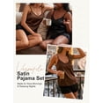 thumbnail image 7 of Anygrew Satin Pajamas for Women Stretchy Silk Camisole with Built in Bra and Satin Slip Shorts, 7 of 7