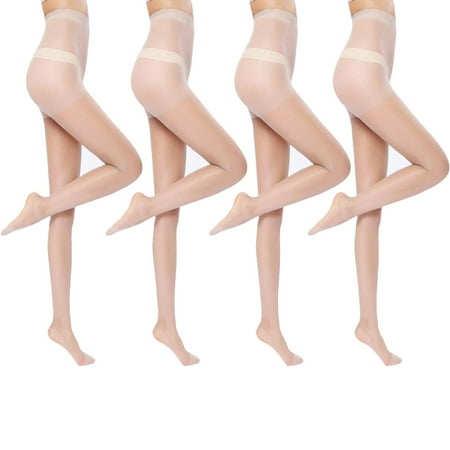 

Women s super sexy shiny transparent control on foot tights with silk stockings