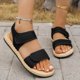 thumbnail image 1 of WILLBEST Sandalias De Playa Para Mujer, Sandalias Tejidas De Verano De Talla Grande Con Hebilla De Cuña Y Cinturón Con Punta Abierta Y Tacón Inclinado, 1 of 3
