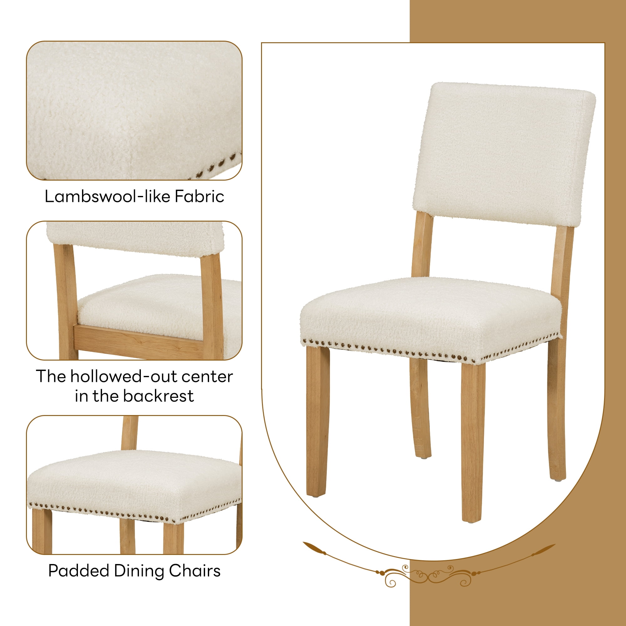 Harper & Bright Designs Modern Round Dining Table Set for 4, 5 Pieces Pedestal Kitchen Table Set with 4 Upholstered Dining Chairs for Small Place, Natural