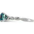 thumbnail image 4 of Sterling Silver Rhodium-Plated Created Alexandrite And Diamond Ringsize 6 (Width 1.75 To 3) - Jbsp, 4 of 5