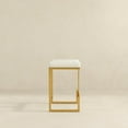 thumbnail image 5 of Filomena White Boucle Fabric Upholstered Tufted Kitchen Gold Metal Counter Stool, 5 of 9