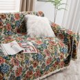 thumbnail image 4 of Paokuoon Sofa Cover Universal Sofa Cover L Shape Couch Slipcover Exquisite Pattern Soft Wear Resistant Vintage Farmhouse Furniture Protector Sofa Towel, 4 of 7