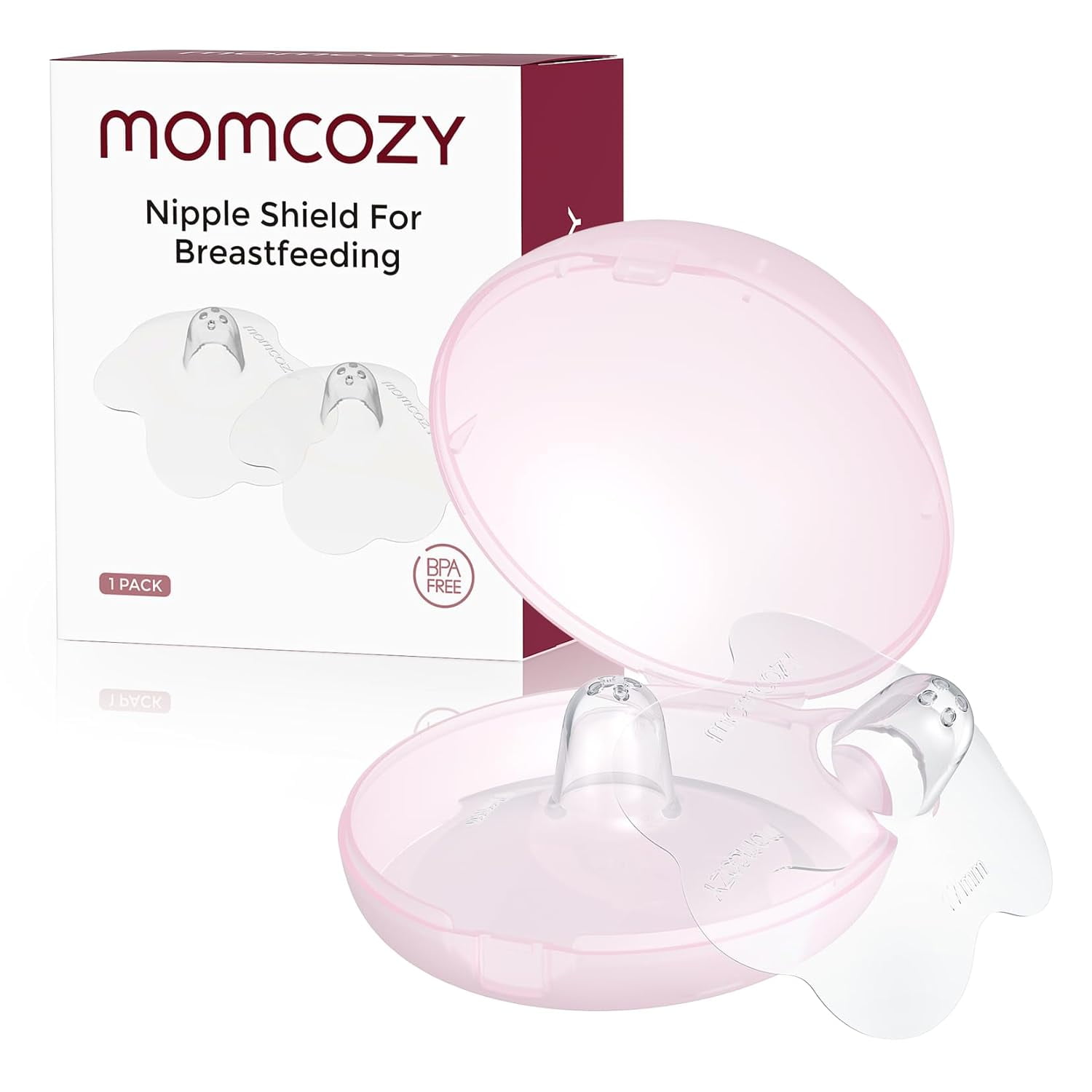 Momcozy Floral Contact Silicone Nipple Shield for Breastfeeding, Made Without BPA/BPS, 17mm, 1 Pair