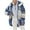 A Blue, variant on Womens Winter Fuzzy Fleece Jacket Hooded Color Block Patchwork Cardigan Coats Outerwear with Pockets
