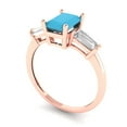 thumbnail image 2 of Clara Pucci 14K Rose Gold 1.5ct Turquoise Three-Stone Ring for Women, 2 of 8