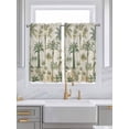 thumbnail image 2 of Tier Curtains 45 Inches Long, Palm Tree Window Treatment Curtain Drapes, Sage Green Tropical Nature Plant Watercolor Window Half Privacy Curtains for Bedroom Bathroom, 42"x45", 2 Panels, 2 of 7
