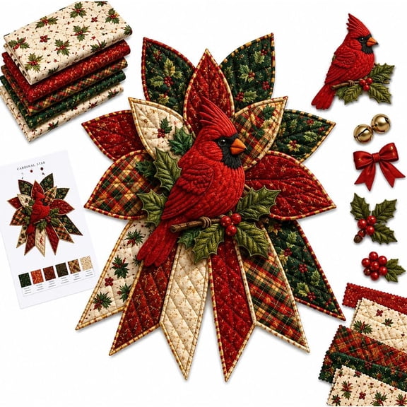 DIY Quilted Christmas Door Hanger Kit Handmade Patchwork, Fabric Sewing Craft Adults, Autumn Seasonal Wall Decor, Beginner Quilting Cotton , New Home Decoration