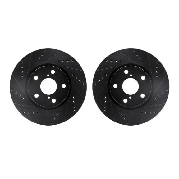 Dynamic Friction Company Front Brake Rotors-Drilled and Slotted-Black 8002-75004