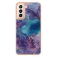 thumbnail image 2 of Designed for Samsung Galaxy S21 Marble Case, Ultra Thin Girls Women Plating Marble Designed Flexible Soft TPU IMD Marble Protective Case Cover for Samsung Galaxy S21 - Purple, 2 of 6