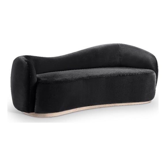 Meridian Furniture Gustavo 92.5" Black Velvet Upholstered Sofa