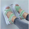 thumbnail image 1 of Sandalias de plataforma de talla grande para mujer, sandalias de playa planas con velcro para mujer, 1 of 6