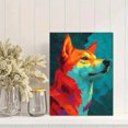 thumbnail image 2 of Colorful Shiba Inu Canvas Wall Art, Retro Dog Portrait Print, Pet Lover Home Decor Gift, 2 of 8