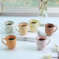thumbnail image 6 of Esfour Ceramics Coffee Mugs Set Of 6, 14 Oz Large Handle Heavy Duty Cups - Microwave Dishwasher Safe - Latte, Cappuccino, Tea, Cocoa, Mocha - Men, Women, Home Office Daily Use,Blossom Assorted Colors, 6 of 7