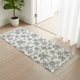 thumbnail image 3 of Kitchen Runner Rugs, Watercolor Rustic Flower Leaf 2'x5' Throw Rug with Tassels, Summer Rose Floral Seamless Washable Soft Floor Carpet Runner for Hallway Bedroom Bathroom Laundry Room, 3 of 9