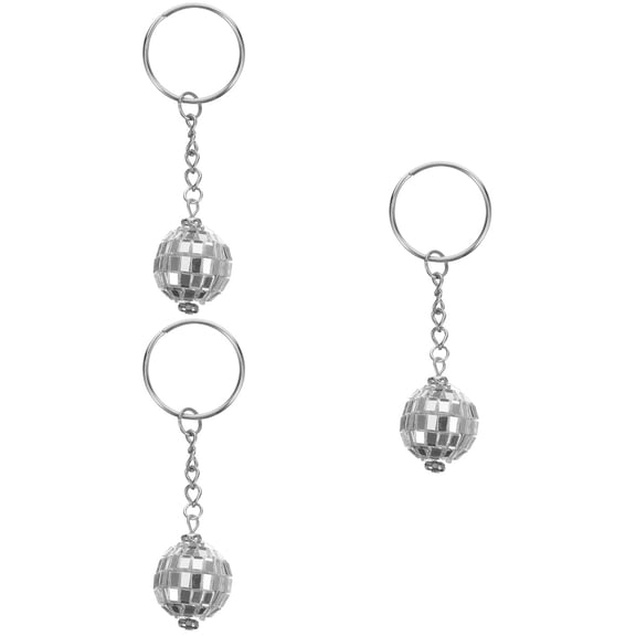 Raindrops 3pcs Mini Disco Ball Keychain Mirror Disco Ball Pendant Keyring Bag Hanging Pendant