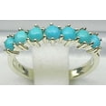 thumbnail image 2 of LBG British Made 10k White Gold Natural Turquoise Womens Eternity Ring - Size 8.75 - 33 size options, 2 of 5