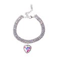 thumbnail image 2 of Cat Collar with Heart Pendant Adjustable Diamond Dog Necklace Sparkling Pet Jewelry for Small Dogs Puppies Cats Kittens Accessories White, 2 of 6