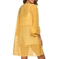 thumbnail image 5 of Long Sleeve T Shirt Women Dot Chiffon 3/4 Sleeve Beach Cover Up Sheer Trendy Tops, 5 of 9