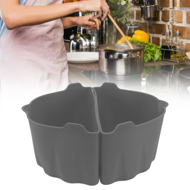 2Pcs Slow Cooker Divider Liner, Silicone Cook Pot for Home Restaurant Protects Bottom Extends Lifespan Cook 2 Dishes in 1 Pot