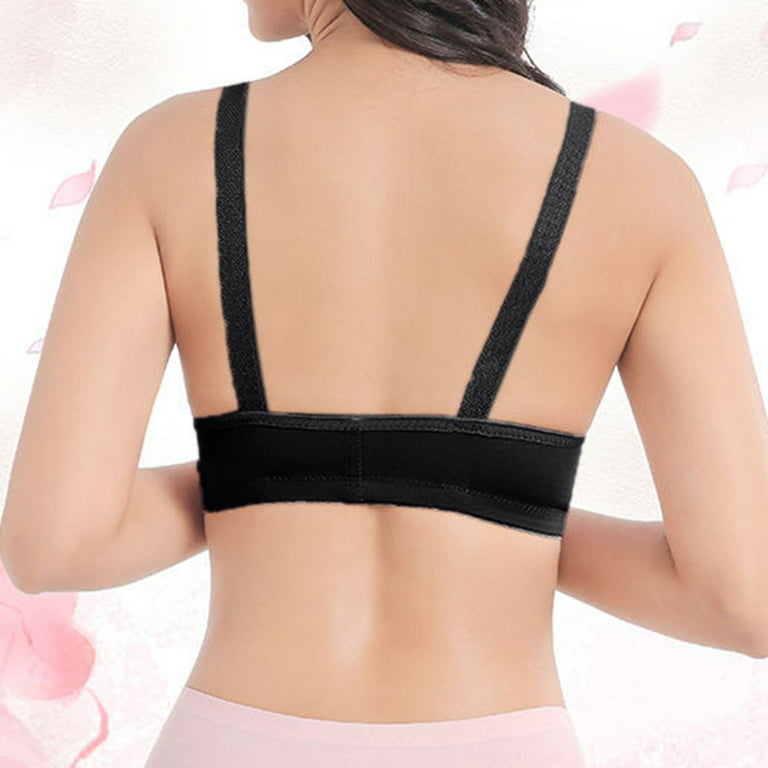 S LUKKC LUKKC Front Close Shaping Wirefree Bras for Women Post-Surgery  Front Closure Brassiere Comfort Full-Coverage Push up Bralette Lace  Adjustable