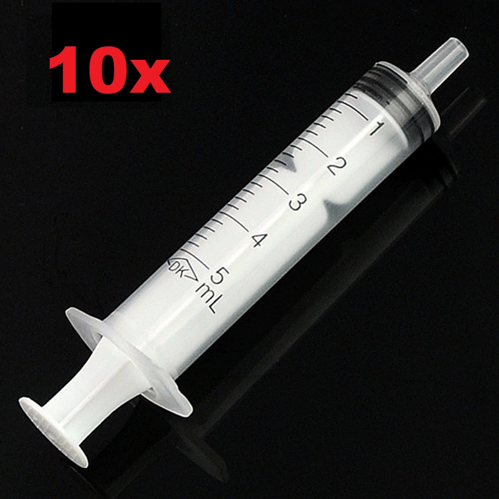 10x 5mL Plastic Syringe Luer Slip Tip Liquid Graduated Animal Feeder 5cc Sterile