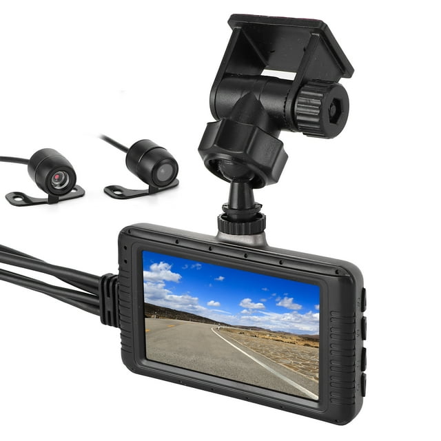 Cámara de salpicadero Bling Bling doble lente delantera y trasera 1080P DVR para motocicleta