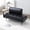 Black, variant on 55" Faux Leather Comfy Loveseat, 2 Seater Couch with Swivel Tray, Loveseat Sofa Couch with Metal Legs for Living Room and Entryway, Blue