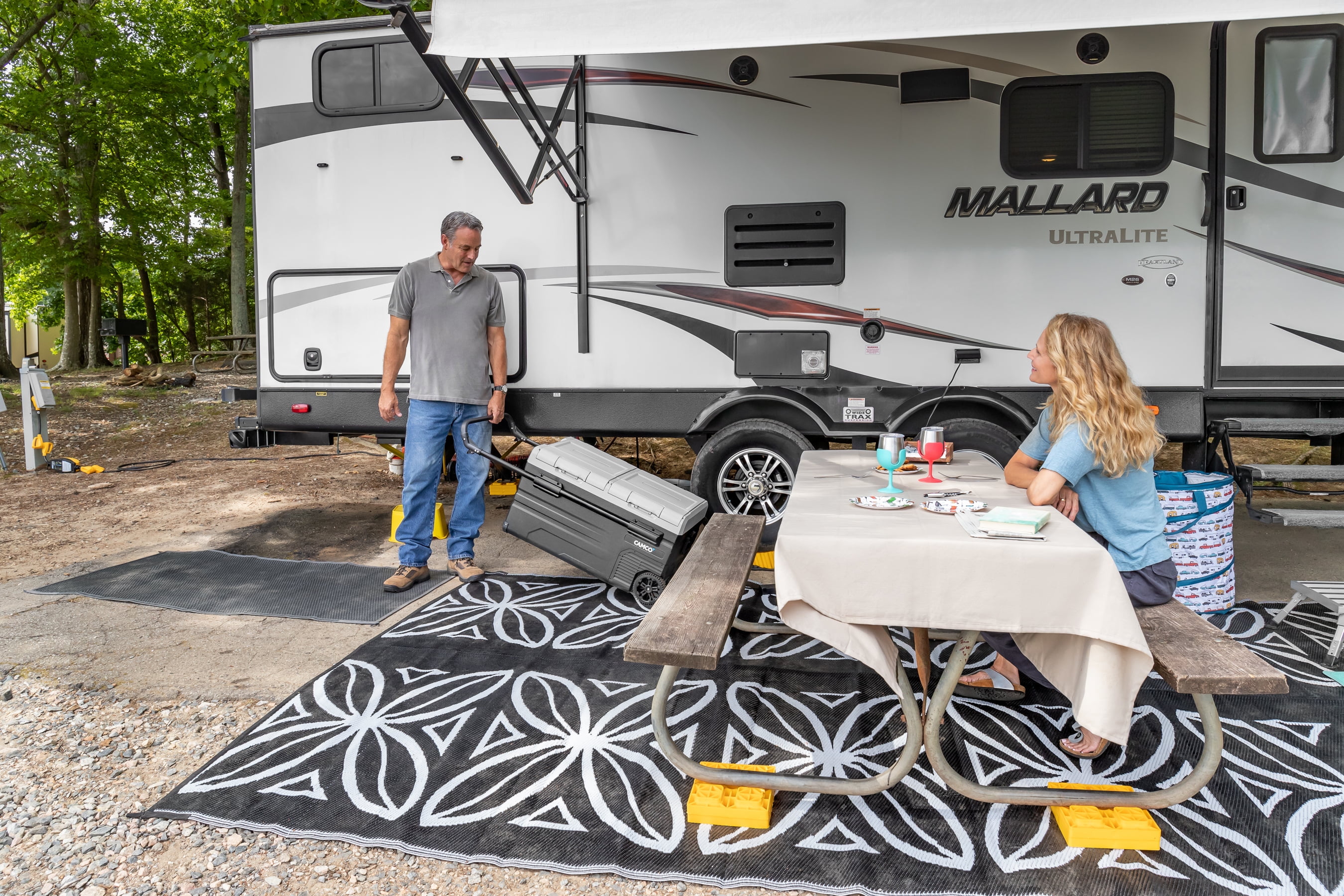 Camco 42986 Other PVC L Life Is Better at the Campsite Pop-up Utility Container, For Recreational Vehicle with Adjustable 1 Piece 1 Pack