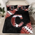 thumbnail image 2 of Manfei Boys Personalized Gifts Bed Sheets,Brown Letter C King Sheets,Rugby Sport Game Sheet Set For Boys Kids,Lightweight Room Decoration,4 Pieces, 2 of 7