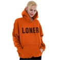 thumbnail image 3 of Loner Simple Anti Social Statement Unisex Plus Fleece Graphic Hoodie Brisco Brands 2X, 3 of 5
