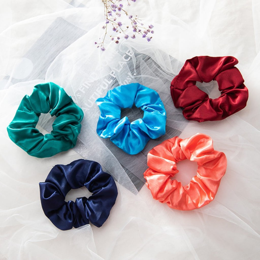 FVDPWYE Pack of 80 Women's Scrunchies Satin Elastic Hair Bands Ties Ropes