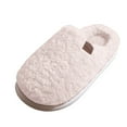 thumbnail image 4 of House Slippers for Women Men Comfy Memory Foam Casual Solid Color Fuzzy Winter Slip on Indoor Home Shoes White Size 7, 4 of 4