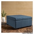 thumbnail image 1 of Pouf de Rangement Carlyle en Tissu Bleu Foncé, 1 of 5