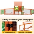 thumbnail image 6 of 94'' Large Wood Rabbit Hutch Guinea Pig House 2-Tier Bunny Cage Chicken Coop Ramps Orange, 6 of 9