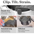 thumbnail image 3 of Colador de fideos ajustable con clip y olla, utensilios de cocina perfectos para cuencos de fideos, ollas, cuencos de pasta y sartenes - Herramientas esenciales de cocina casera - Gris, 3 of 5
