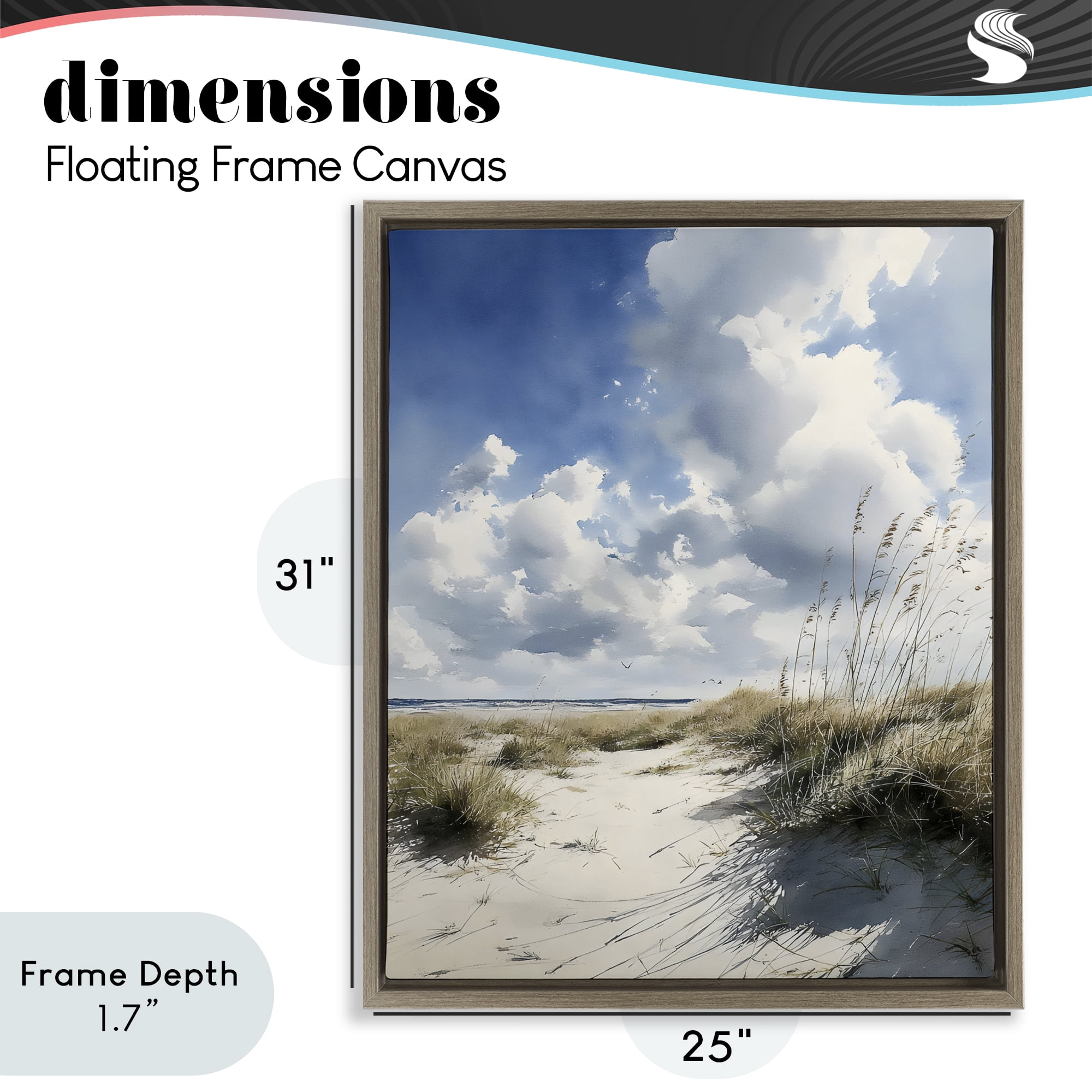 Stupell Industries Dunes In The Sunshine Brown Framed Floater Canvas Wall Art, design by Franklyn Gregory