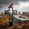 thumbnail image 6 of Metal Cemetery Memorial Plaque for Remembrance,"Miss You" Memorial Cross Ground Stake with Heart,Remembrance Grave Marker for Cemetery Garden, Outdoor Memorials Decor,1Pcs, 6 of 6