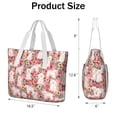 thumbnail image 3 of Tote Bag for Women - Bichon Frise Dog and Flower Shoulder Bag - Large Utility Work Duffle Bag with Zipper Handbag for Travel, Work, Sprots, 3 of 5