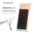 thumbnail image 1 of ANNAFRIS 6D W Extensión de pestañas Ventiladores de volumen prefabricados Natural Suave 6D W Forma Auto Bloom Bloom Pestañas postizas hola suerte unisex, 1 of 1